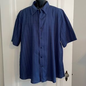 Havana Nines blue linen short sleeved shirt